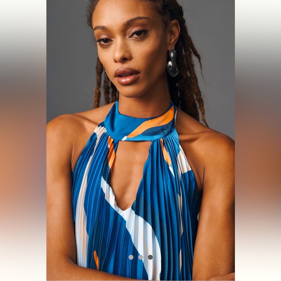 Anthropologie NWT Hutch Halter Pleated Romper size 1X - Picture 3 of 9